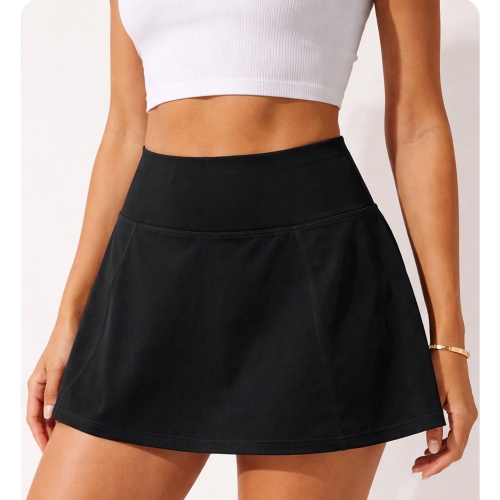 J.Crew Active Black Skort | Built-In Shorts | Tennis Golf Workout Skirt | Size M
